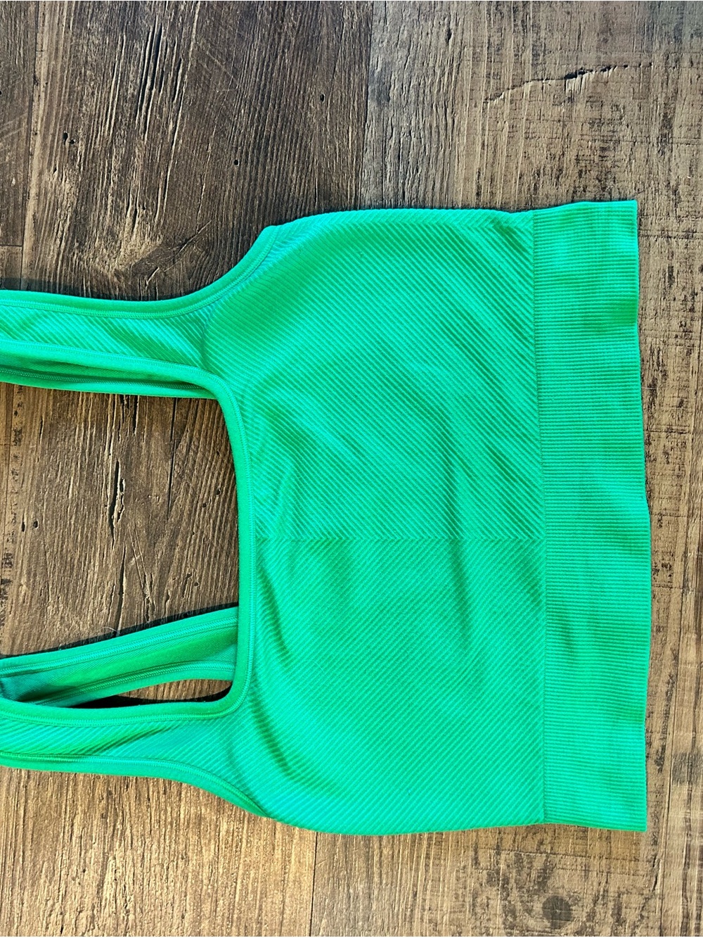 all in motion Bright Green Ribbed Crop Tank